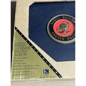 K & Company Genuine Bonded Leather Scrapbook 12 x 12 U.S. Marines Brand New Nice